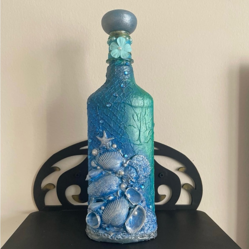 Oceanic Blue and Green Decorative Bottle
